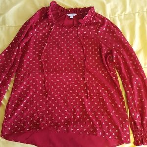 Red and gold blouse